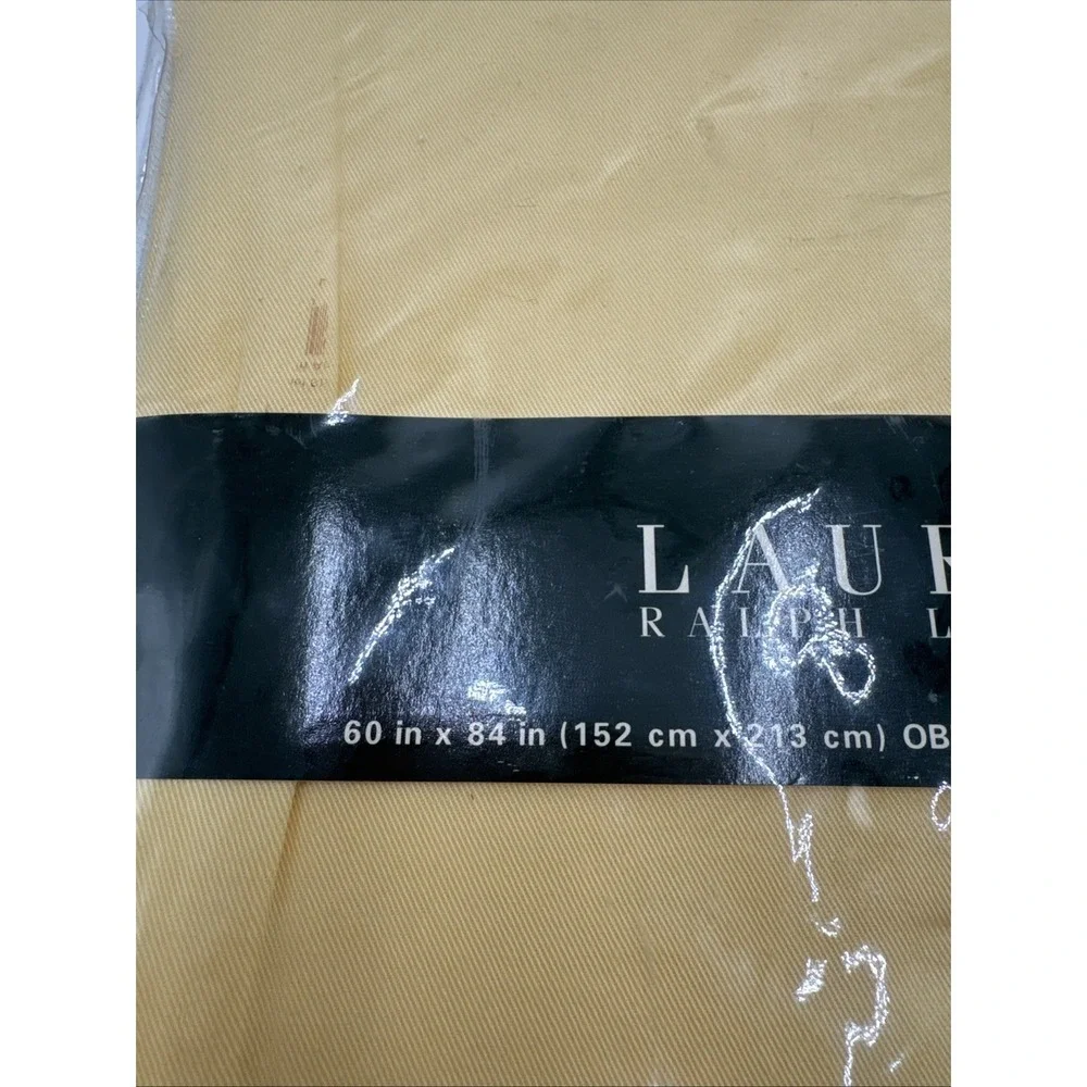 Vintage Ralph Lauren Tablecloth 60x84 Yellow American Flag Logo NOS USA